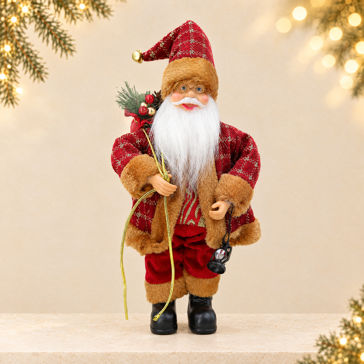 Santa Claus Standing Doll Christmas Decoration — ivory Christmas product photograph