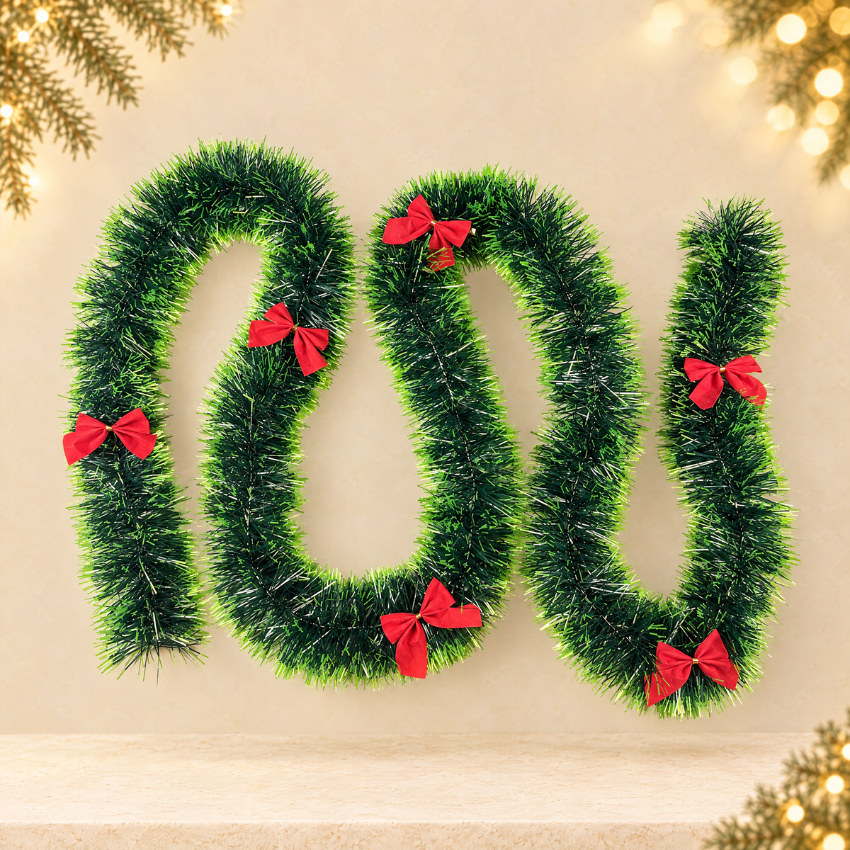 Christmas decoration ribbon — ivory Christmas product photograph