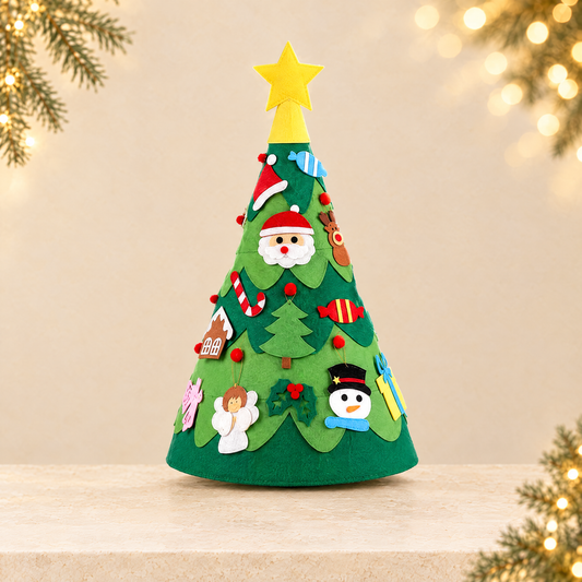 Handmade DIY felt Christmas tree — ivory Christmas product photograph