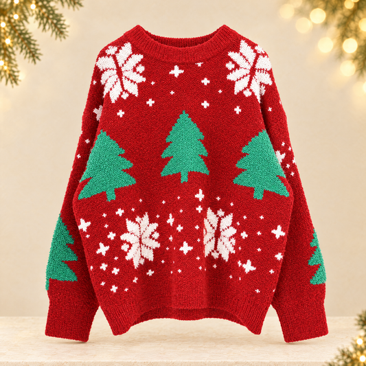 Thickened Christmas Womens Sweater — ivory Christmas product photograph