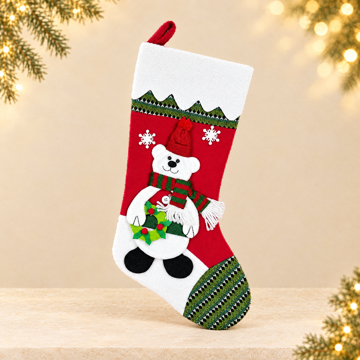 christmas stocking — ivory Christmas product photograph