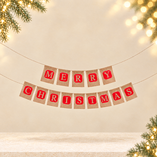 Christmas Banner — ivory Christmas product photograph
