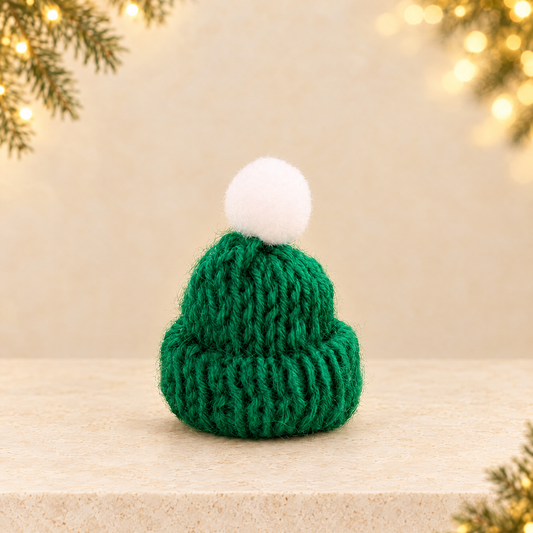Mini Knitted Christmas Hat — ivory Christmas product photograph