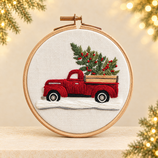 Christmas Embroidery Cross Stitch Kit — ivory Christmas product photograph