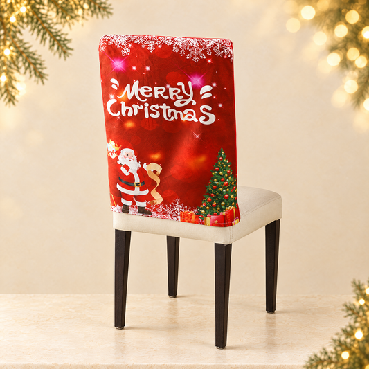 Christmas chair back cover — ivory Christmas product photograph