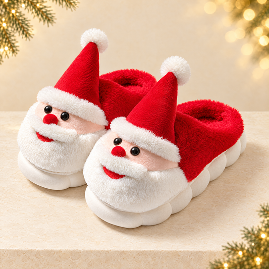 Santa Claus Home Slippers Thick-Soled Non-Slip — ivory Christmas product photograph