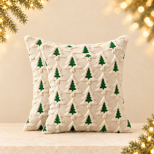 Christmas Themed Decorative Pillow Cover — ivory Christmas product photograph