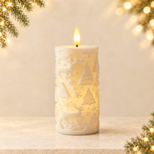 Christmas Resin LED Decorative Candle Light — ivory Christmas product photograph