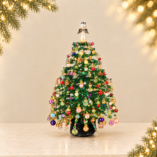 DIY Beaded Christmas Tree Kit — ivory Christmas product photograph