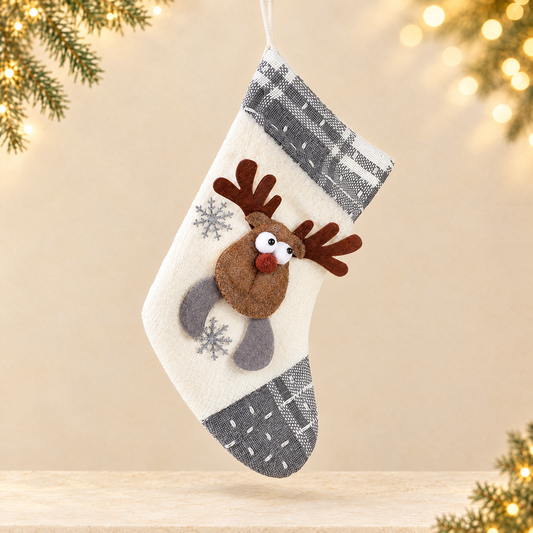Christmas Decoration Socks with Laser Patterns — ivory Christmas product photograph