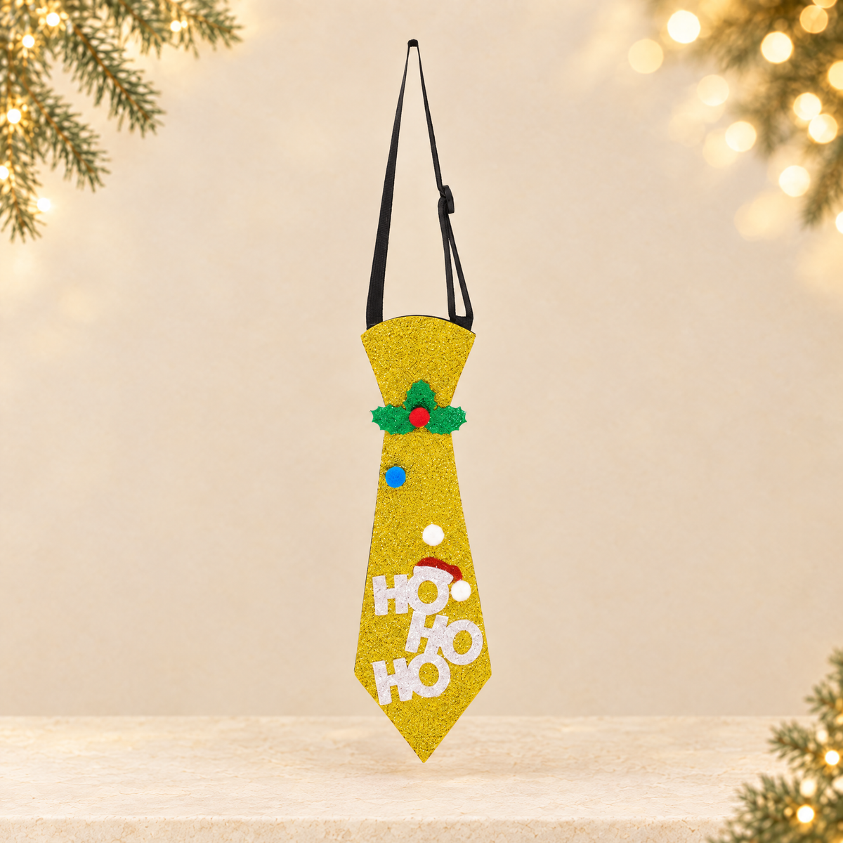 New Felt Christmas Tie — ivory Christmas product photograph