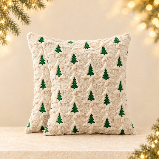 Christmas Retro Cushion Cover — ivory Christmas product photograph