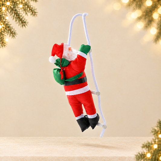 Santa Claus Climbing Rope Christmas Decoration — ivory Christmas product photograph