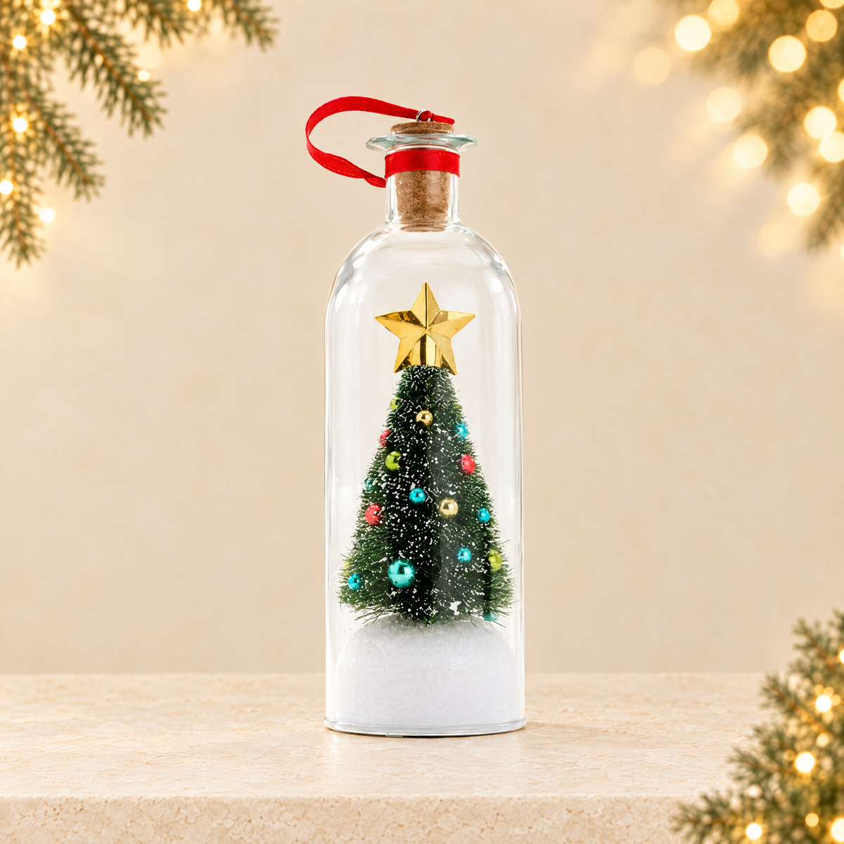 Christmas Tree Message Recording Bottle — ivory Christmas product photograph