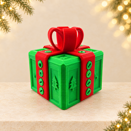 3D Printed Christmas Tree Novelty Gift Box — ivory Christmas product photograph