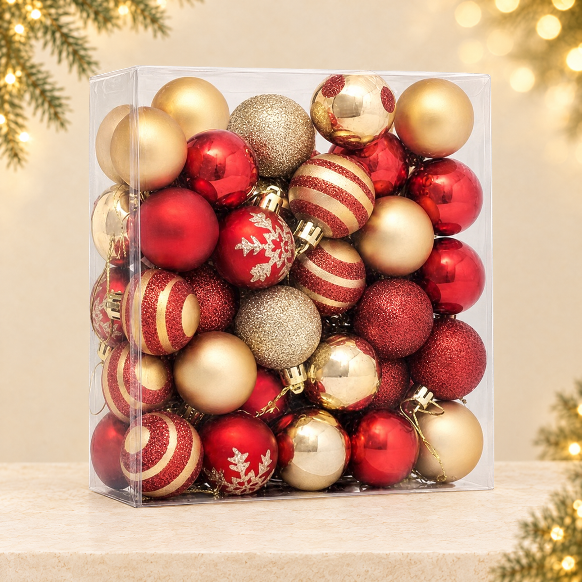 Christmas Ball Decoration Gift Box — ivory Christmas product photograph