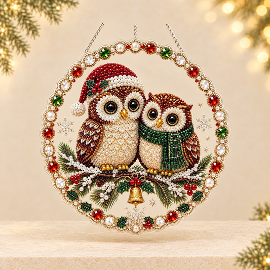 Christmas Diamond Painting Door Hanger — ivory Christmas product photograph