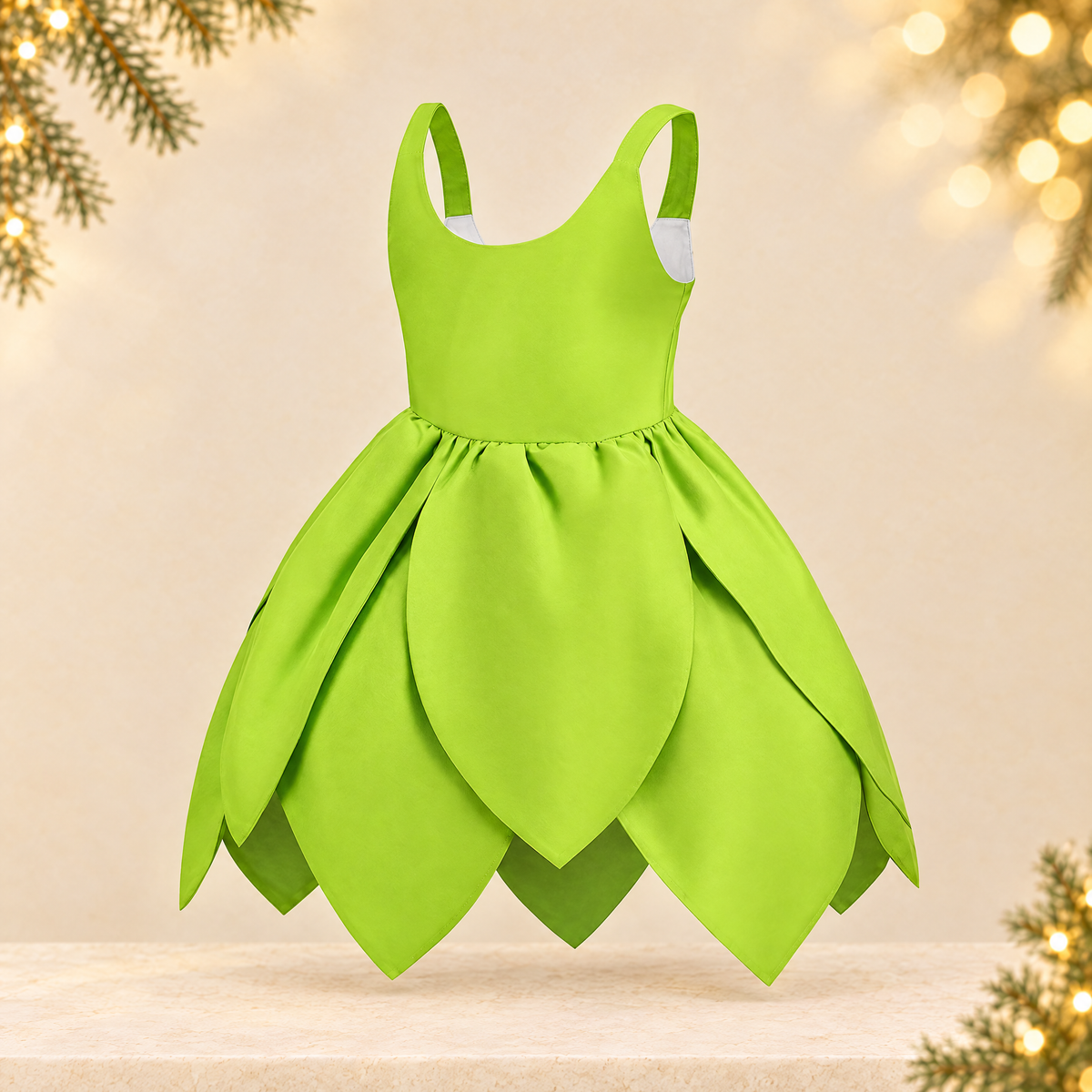 Christmas Green Elf Elf Elsa Wonderful Fairy Tinker bell Princess Dress — ivory Christmas product photograph