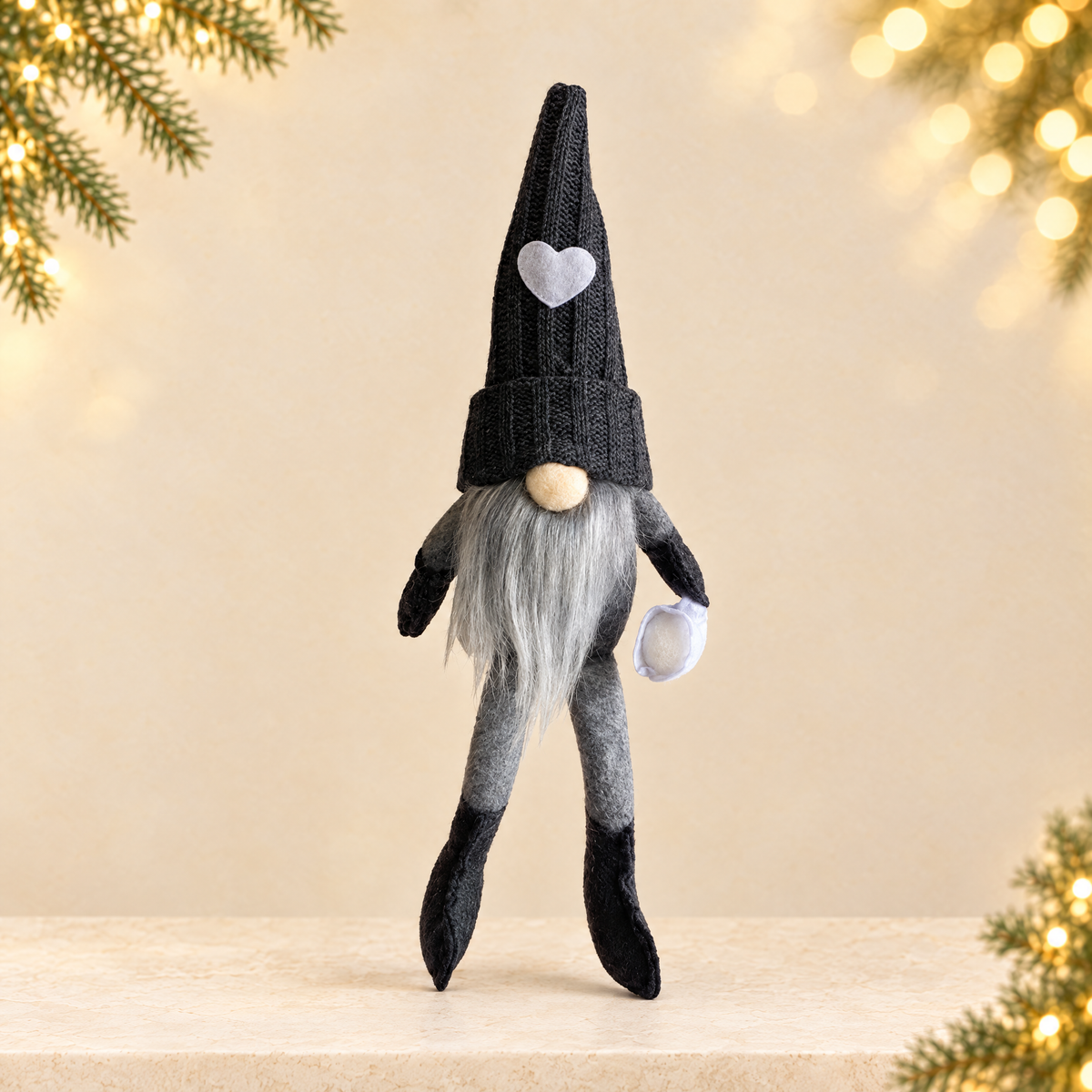 Knitted Doll with Cup Christmas Decoration — ivory Christmas product photograph