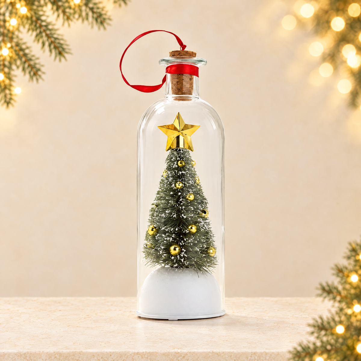 Christmas Tree Recording Message Bottle — ivory Christmas product photograph
