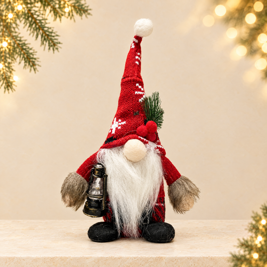 Knitted Hat Faceless Dwarf Doll Christmas Decoration — ivory Christmas product photograph