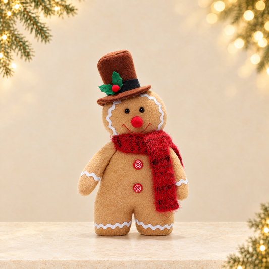 Gingerbread Man Plush Christmas Doll Ornament — ivory Christmas product photograph