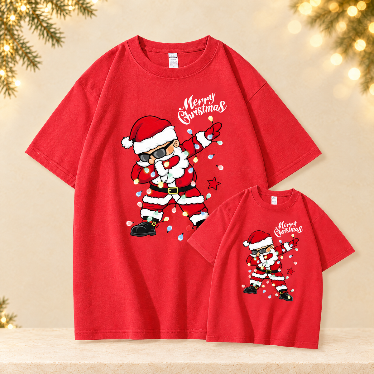 Christmas Family Matching Cotton T-shirt — ivory Christmas product photograph