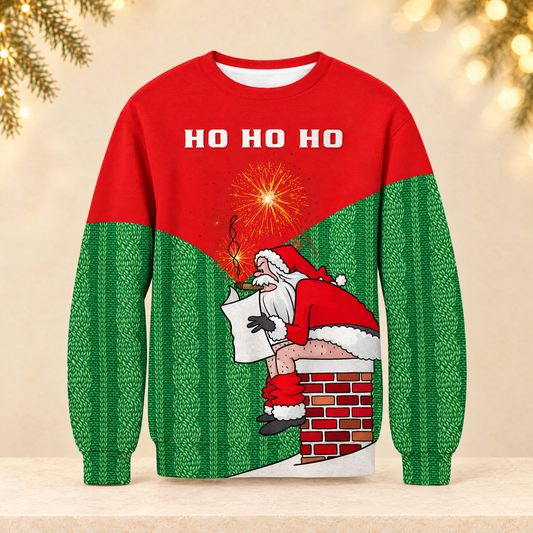 New Ugly Christmas Crew-Neck Sweatshirt — ivory Christmas product photograph