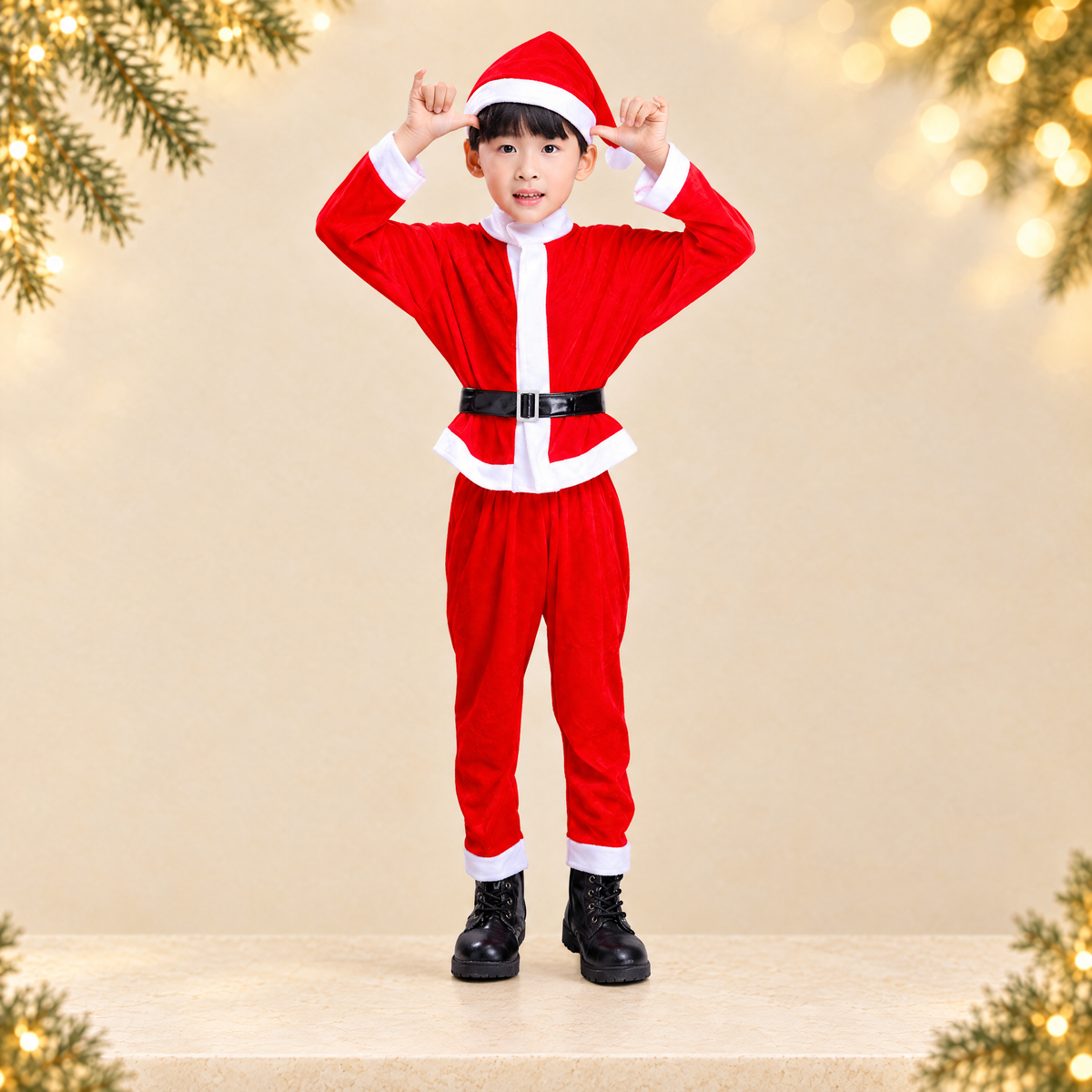 Children's Santa Claus Performance Costume — ivory Christmas product photograph