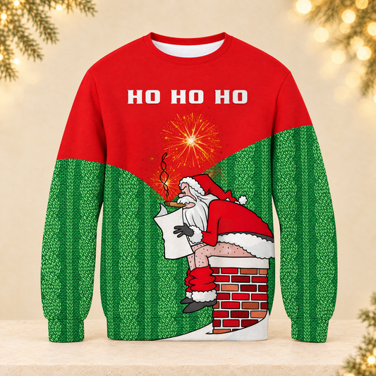 Ugly Christmas Crew-Neck Sweatshirt — ivory Christmas product photograph