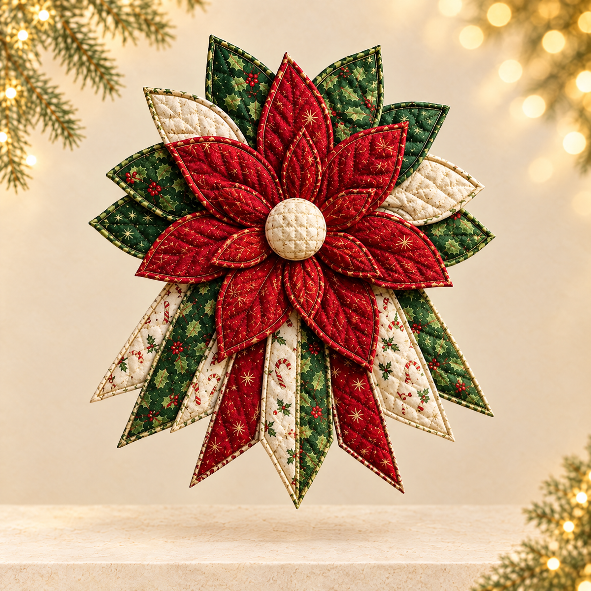 DIY Christmas Door Hanger Sewing Kit — ivory Christmas product photograph