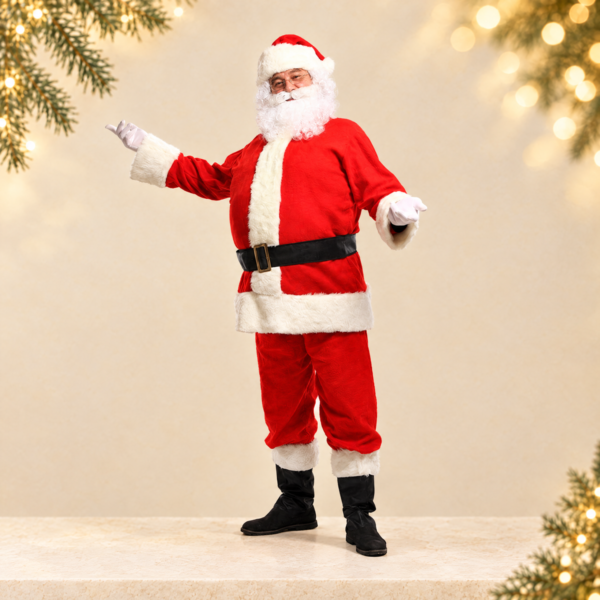 Santa Claus performance costume set — ivory Christmas product photograph
