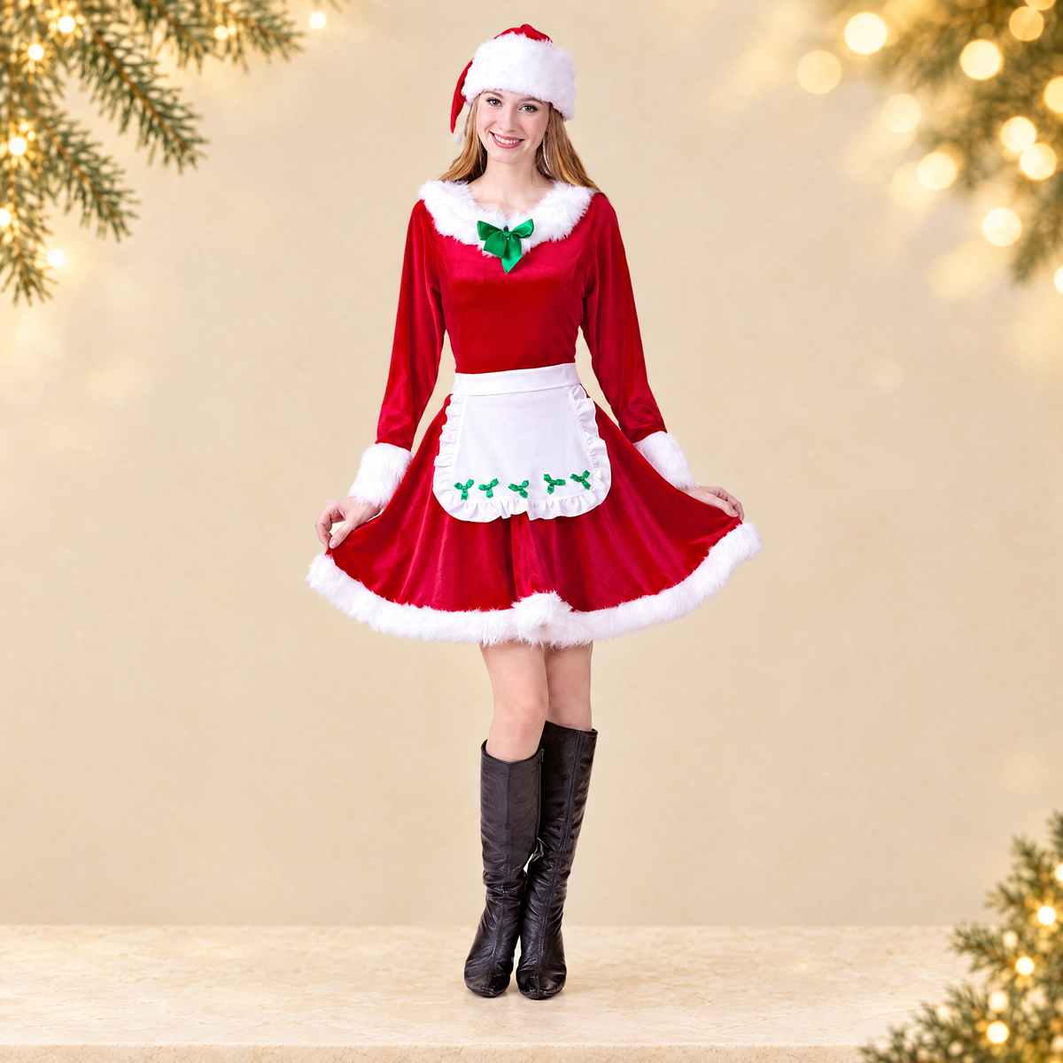 Christmas Performance Costume Dress — ivory Christmas product photograph