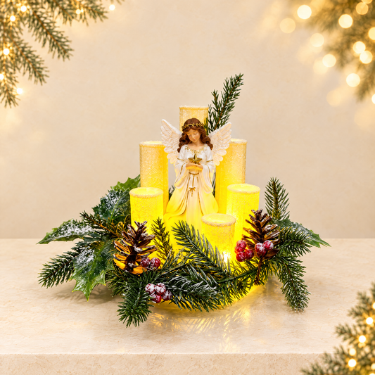 Christmas village ornaments — ivory Christmas product photograph