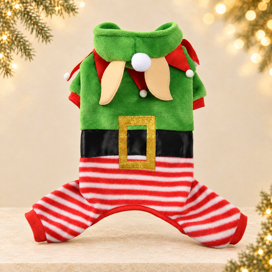 Christmas Elf Costume for Dogs — ivory Christmas product photograph