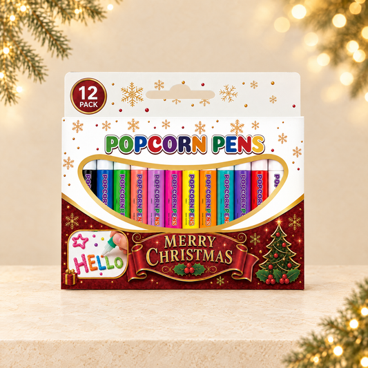 Christmas Popcorn Decorative Coloring Pens — ivory Christmas product photograph