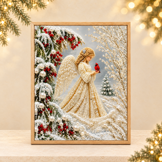 Diamond Painting Kit Christmas Decor 3D Art — ivory Christmas product photograph