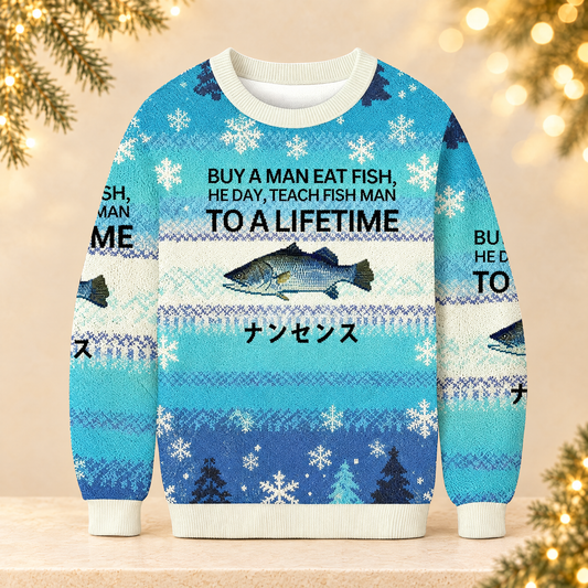 Casual Christmas Print Crew Neck Sweatshirts — ivory Christmas product photograph