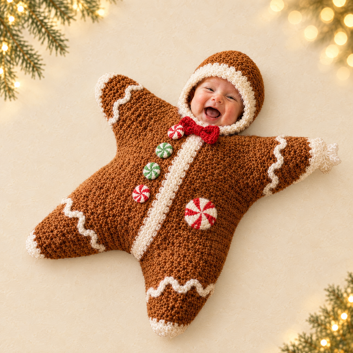 Baby Christmas Star Outfit — ivory Christmas product photograph