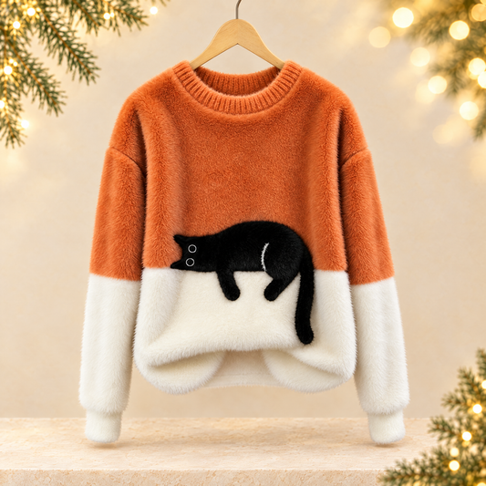Womens 3D Printed Christmas Flannel Pullover Sweatshirt — ivory Christmas product photograph