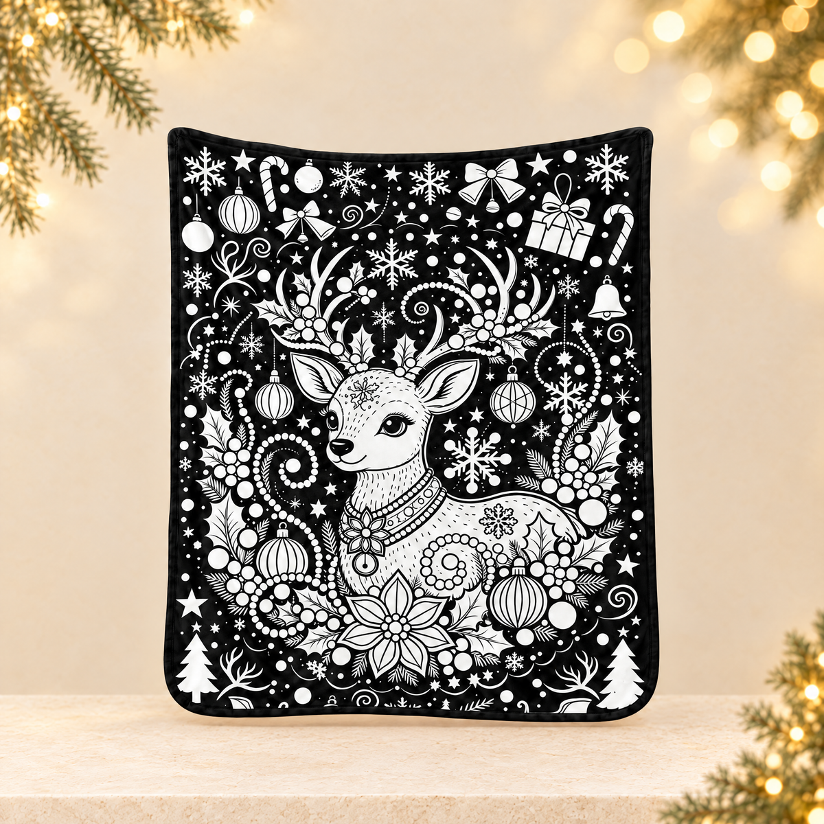Christmas DIY Decal Blanket — ivory Christmas product photograph