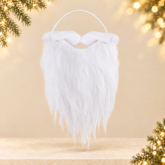 Santa Claus Fake Beard Costume Accessory — ivory Christmas product photograph