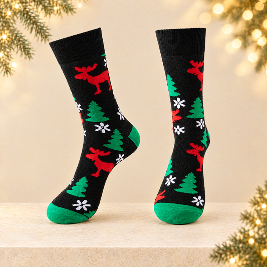 Christmas Themed Mid-Calf Socks — ivory Christmas product photograph