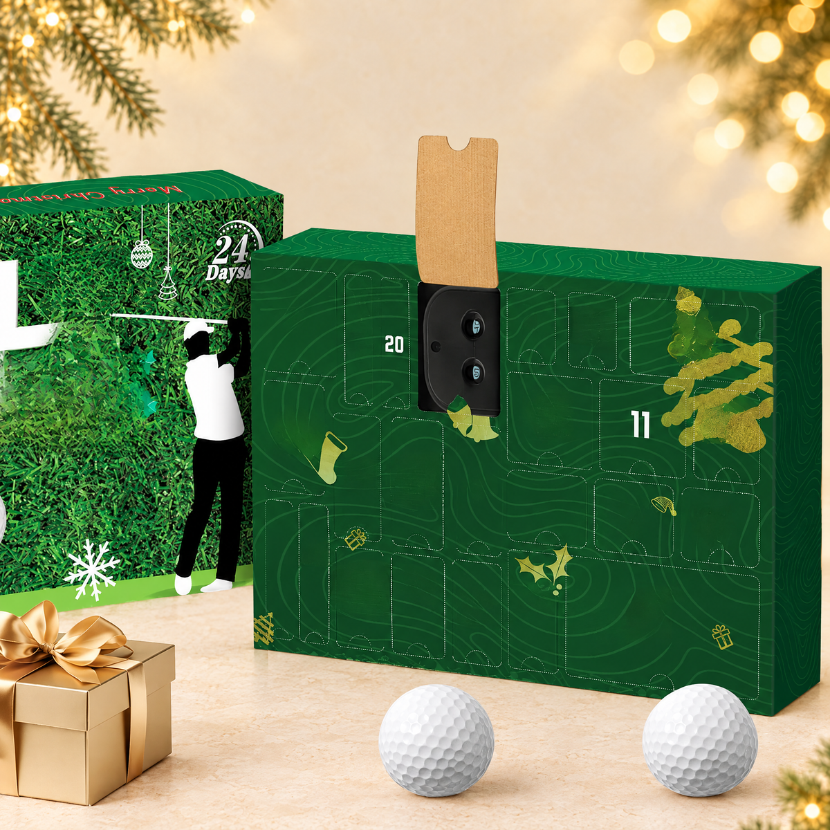 Golf Advent Calendar Blind Box 24-Day Countdown Gift — ivory Christmas product photograph