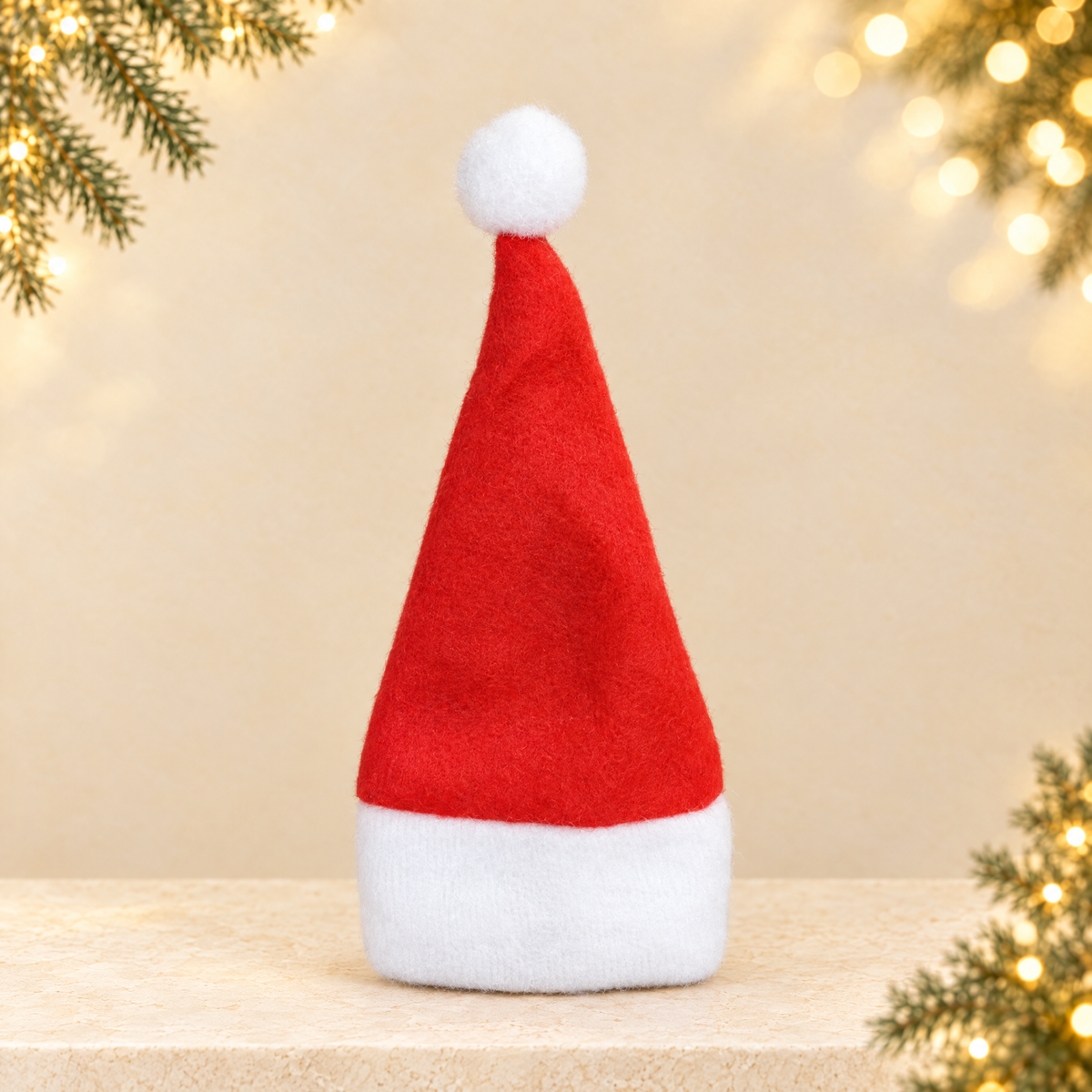 Christmas Hat Fork & Knife Cover Decoration — ivory Christmas product photograph