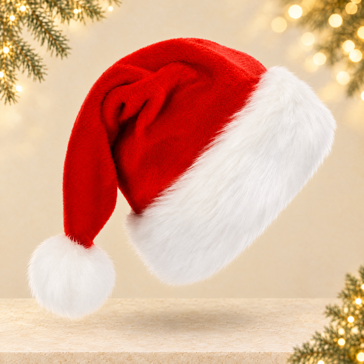 Christmas hat — ivory Christmas product photograph
