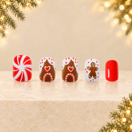Cute Cartoon Christmas Nail Patches — ivory Christmas product photograph