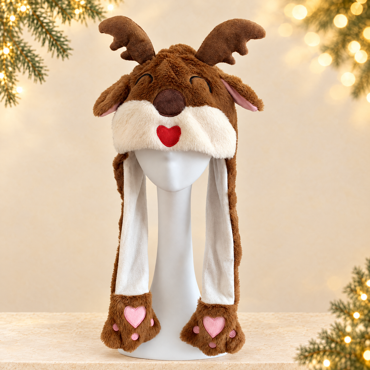 Christmas Plush Hat — ivory Christmas product photograph