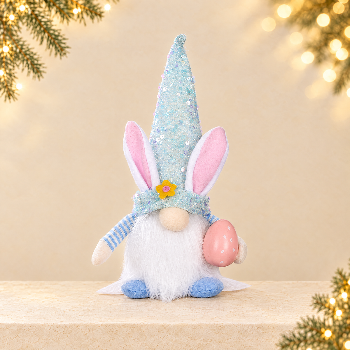 Christmas Hat Cute Doll Toy — ivory Christmas product photograph