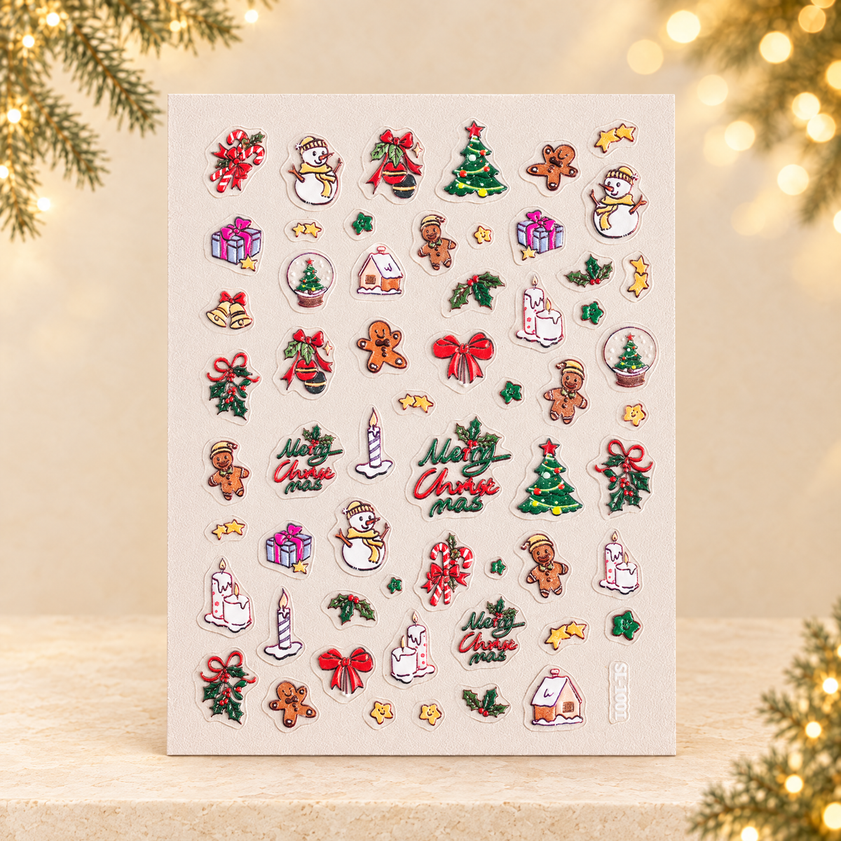 5D Christmas Tree Nail Stickers — ivory Christmas product photograph